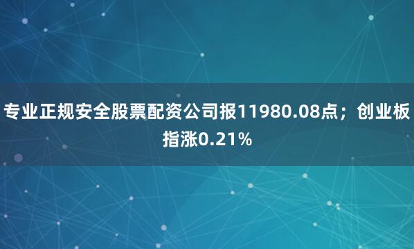 专业正规安全股票配资公司报11980.08点；创业板指涨0.21%
